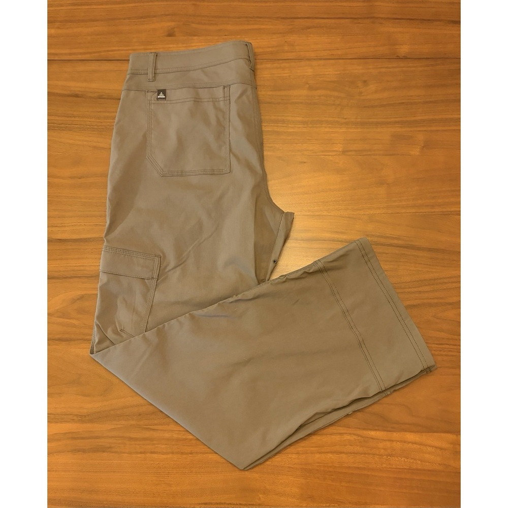 prAna Stretch Zion Hiking Pants Mens XL 39x32 Beige Brown Outdoor Cargo Relaxed